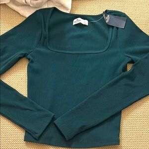 Hollister Women's Teal Long Sleeve Top